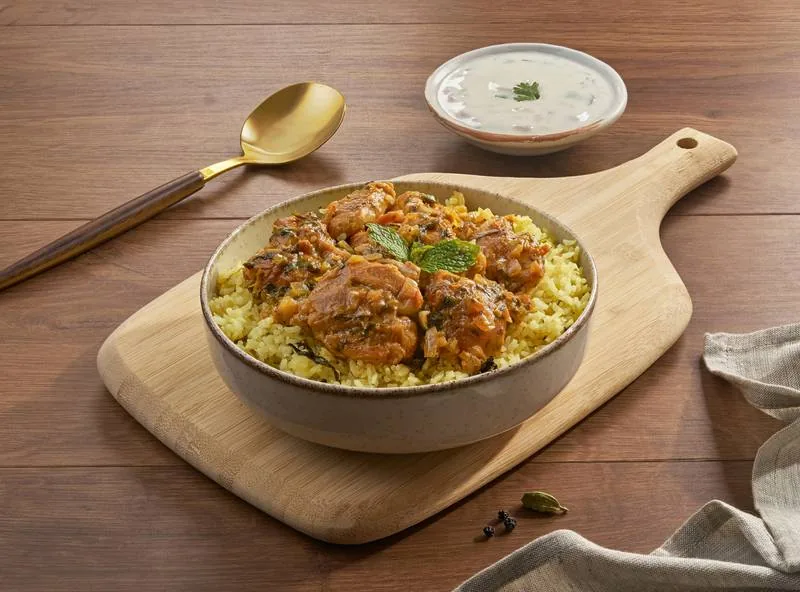 Chicken Dum Biryani + Raita