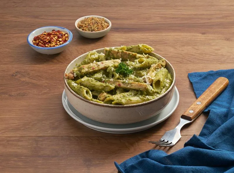 Pesto Pasta with Grilled Tofu